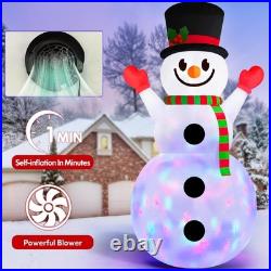 10 FT Christmas Inflatable Snowman Outdoor Decorations Built in Rotating Colo