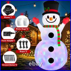 10 FT Christmas Inflatable Snowman Outdoor Decorations Built in Rotating Colo