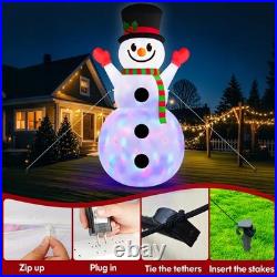 10 FT Christmas Inflatable Snowman Outdoor Decorations Built in Rotating Colo