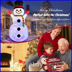 10 FT Christmas Inflatable Snowman Outdoor Decorations Built in Rotating Colo