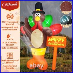 10 FT Giant Thanksgiving Inflatables Turkey Outdoor Decorations with Colorful
