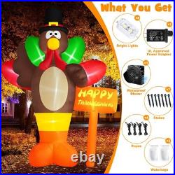 10 FT Giant Thanksgiving Inflatables Turkey Outdoor Decorations with Colorful