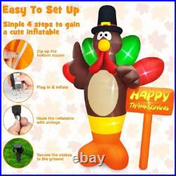 10 FT Giant Thanksgiving Inflatables Turkey Outdoor Decorations with Colorful