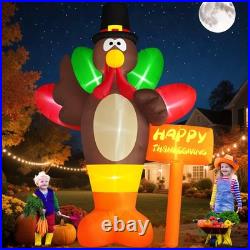 10 FT Giant Thanksgiving Inflatables Turkey Outdoor Decorations with Colorful