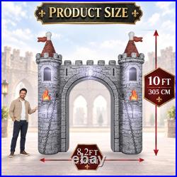 10 FT Medieval Halloween Inflatable Castle Archway, Outdoor Yard Decoration