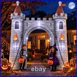10 FT Medieval Halloween Inflatable Castle Archway, Outdoor Yard Decoration