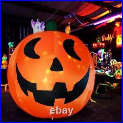 10 Feet Halloween Inflatable Giant Pumpkin with Build-in LEDs Blow Up Décor