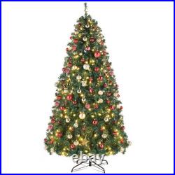 10 Feet Pre-lit Artificial Christmas Tree Xmas with Colorful 1200 LED Lights
