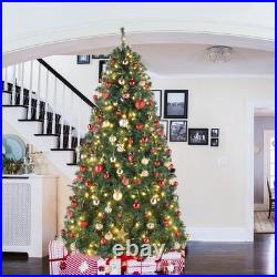 10 Feet Pre-lit Artificial Christmas Tree Xmas with Colorful 1200 LED Lights