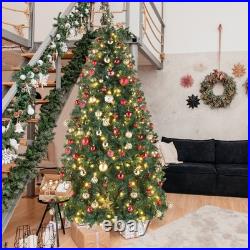 10 Feet Pre-lit Artificial Christmas Tree Xmas with Colorful 1200 LED Lights
