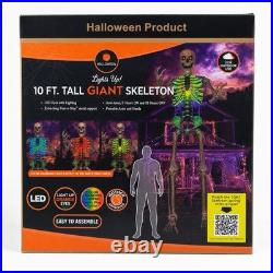 10 Ft Giant Light Up Skeleton Halloween Outdoor LED Color Changing Poseable