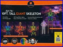 10 Ft Giant Light Up Skeleton Halloween Outdoor LED Color Changing Poseable