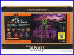 10 Ft Giant Light Up Skeleton Halloween Outdoor LED Color Changing Poseable