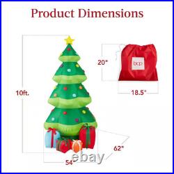 10 Ft. Height by 5 Ft. Width Inflatable Christmas Tree with 10 LED Lights 10 Ft. Height by 5 Ft. Width Inflatable Christmas Tree with 10 LED Lights