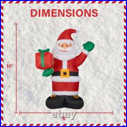 10 Ft. Santa Claus with Gift Bag Christmas Inflatable with Lights