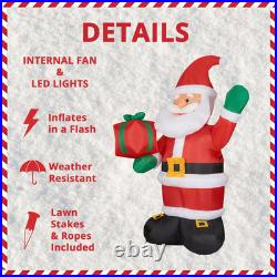 10 Ft. Santa Claus with Gift Bag Christmas Inflatable with Lights
