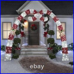 10' LED Iridescent Sequin Candy Cane Archway Outdoor Christmas Decor