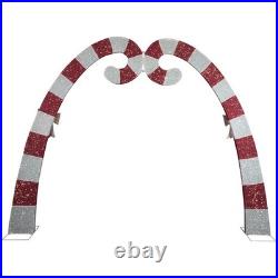 10' LED Iridescent Sequin Candy Cane Archway Outdoor Christmas Decor
