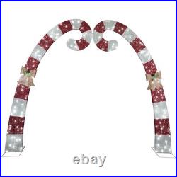 10' LED Iridescent Sequin Candy Cane Archway Outdoor Christmas Decor