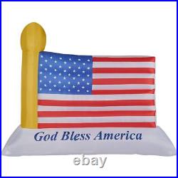 10-ft. Wide American Flag Blow Up Inflatable with Lights and Storage Bag Blue 10-ft. Wide American Flag Blow Up Inflatable with Lights and Storage Bag Blue