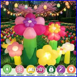 10ft Easter Inflatable Flowers Outdoor Decoration with Built-in LED Lights, Gian