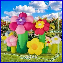 10ft Easter Inflatable Flowers Outdoor Decoration with Built-in LED Lights, Gian