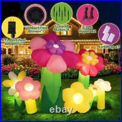 10ft Easter Inflatable Flowers Outdoor Decoration with Built-in LED Lights, Gian