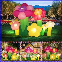 10ft Easter Inflatable Flowers Outdoor Decoration with Built-in LED Lights, Gian