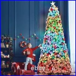 10ft Fiber Optic Artificial Christmas Tree, Pre-Lit Xmas Tree with LED Top Star