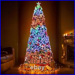 10ft Fiber Optic Artificial Christmas Tree, Pre-Lit Xmas Tree with LED Top Star
