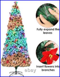 10ft Fiber Optic Artificial Christmas Tree, Pre-Lit Xmas Tree with LED Top Star