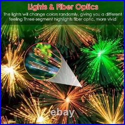 10ft Fiber Optic Artificial Christmas Tree, Pre-Lit Xmas Tree with LED Top Star