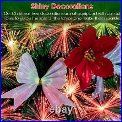 10ft Fiber Optic Artificial Christmas Tree, Pre-Lit Xmas Tree with LED Top Star