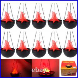 10x LED Flame Lamp Hanging Fake Fire Simulated Halloween Xmas Decoration Light
