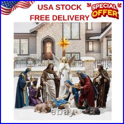 11Pcs 4.6ft Nativity Scene Yard Signs Xmas Outdoor Lawn Decor with Stakes