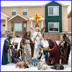 11Pcs 4.6ft Nativity Scene Yard Signs Xmas Outdoor Lawn Decor with Stakes