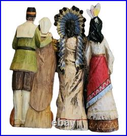 11 Thanksgiving Pilgrim Turkey Native American Figure Set Autumn Fall Decor Lot