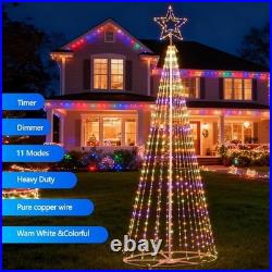 12FT 650 LED Outdoor Christmas Tree Light Show with Remote Timer 8 Modes Tall