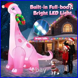 12FT Christmas Inflatables Pink Dinosaur 2025 NEW LED Outdoor Decoration