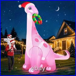 12FT Christmas Inflatables Pink Dinosaur 2025 NEW LED Outdoor Decoration