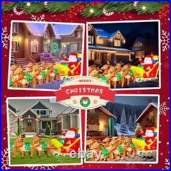 12FT Christmas Inflatables Santa Claus and Reindeer NEW LED Outdoor Decoration