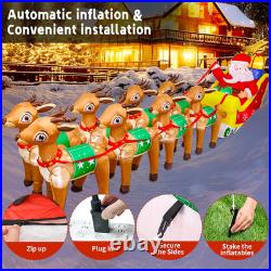 12FT Christmas Inflatables Santa Claus and Reindeer NEW LED Outdoor Decoration