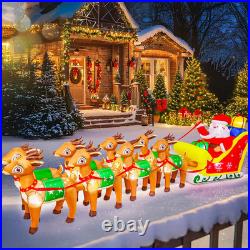 12FT Christmas Inflatables Santa Claus and Reindeer NEW LED Outdoor Decoration