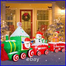 12FT Christmas Inflatables Santa Claus on Train 2025 NEW LED Outdoor Decoration