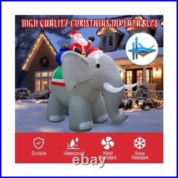 12FT Christmas Inflatables Santa Ride Huge Elephant Decoration, Inflatable El 12FT Christmas Inflatables Santa Ride Huge Elephant Decoration, Inflatable El