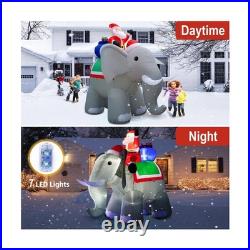 12FT Christmas Inflatables Santa Ride Huge Elephant Decoration, Inflatable El 12FT Christmas Inflatables Santa Ride Huge Elephant Decoration, Inflatable El
