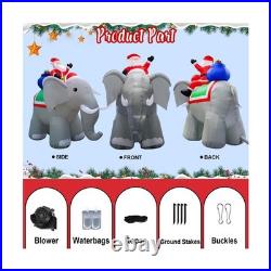 12FT Christmas Inflatables Santa Ride Huge Elephant Decoration, Inflatable El 12FT Christmas Inflatables Santa Ride Huge Elephant Decoration, Inflatable El