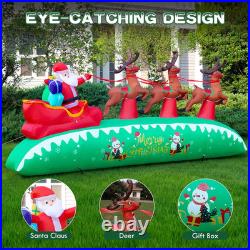 12FT Christmas Inflatables Santa Sleigh 2025 NEW LED Outdoor Decoration