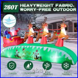 12FT Christmas Inflatables Santa Sleigh 2025 NEW LED Outdoor Decoration