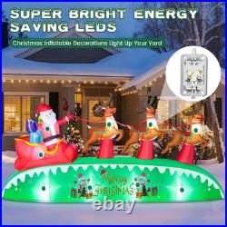 12FT Christmas Inflatables Santa Sleigh 2025 NEW LED Outdoor Decoration